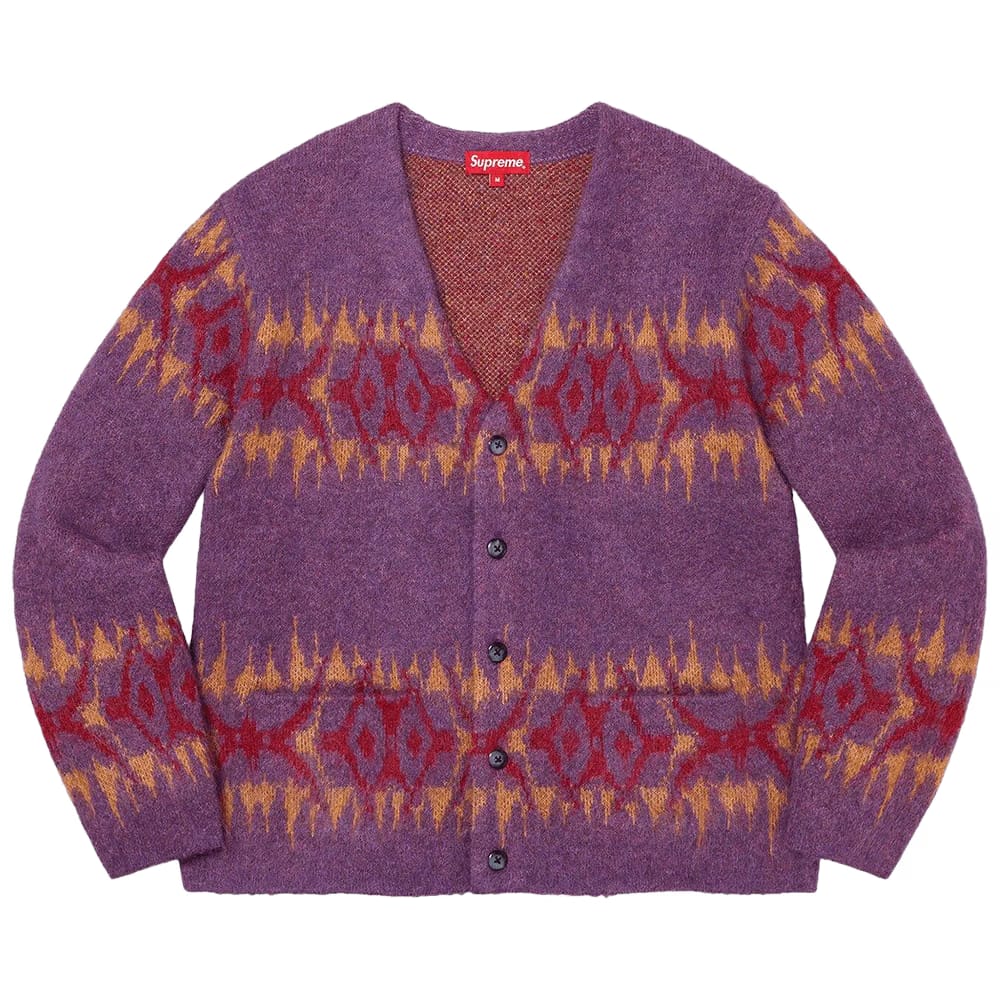 Supreme Abstract Stripe Cardigan Plum