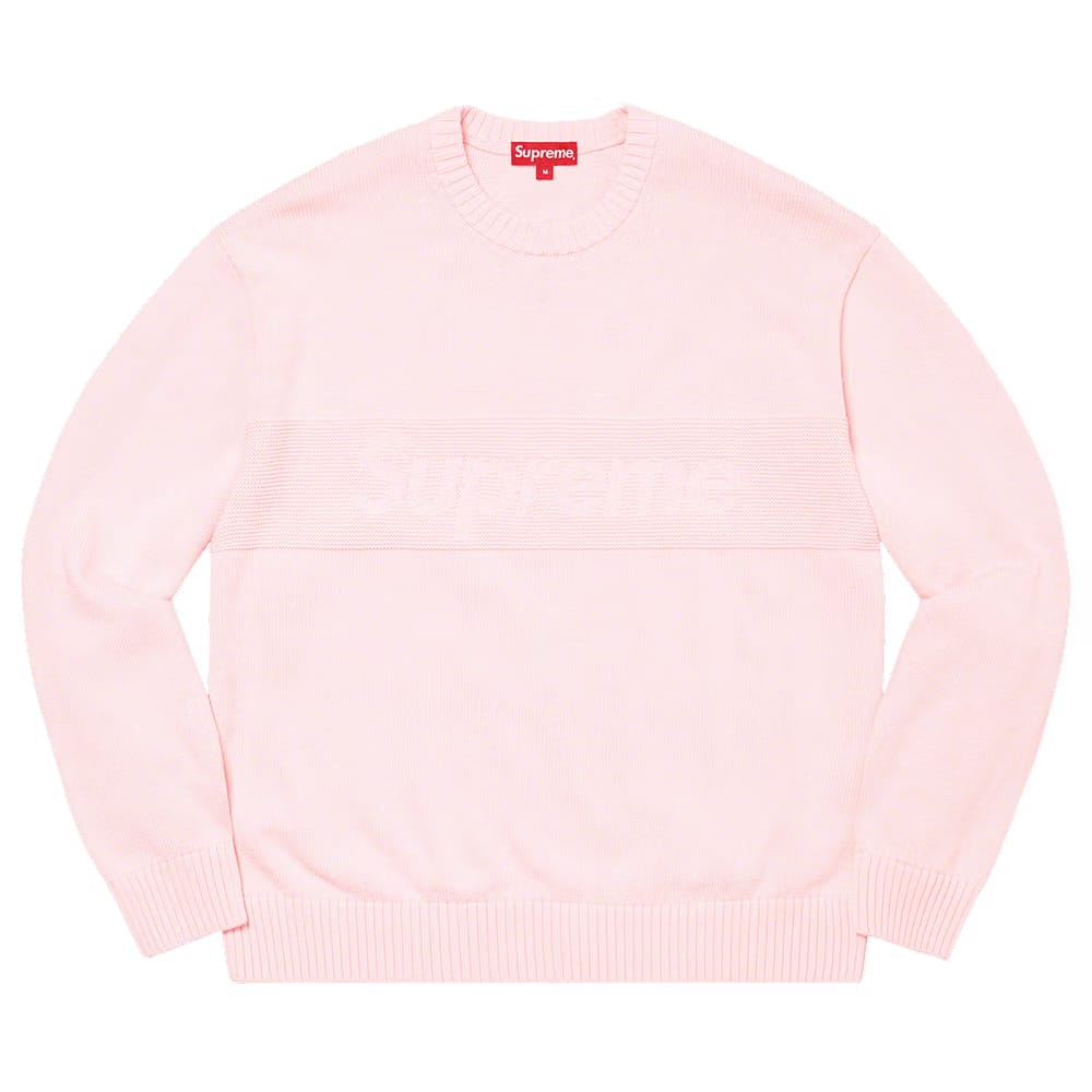 Supreme Tonal Paneled Sweater Pink