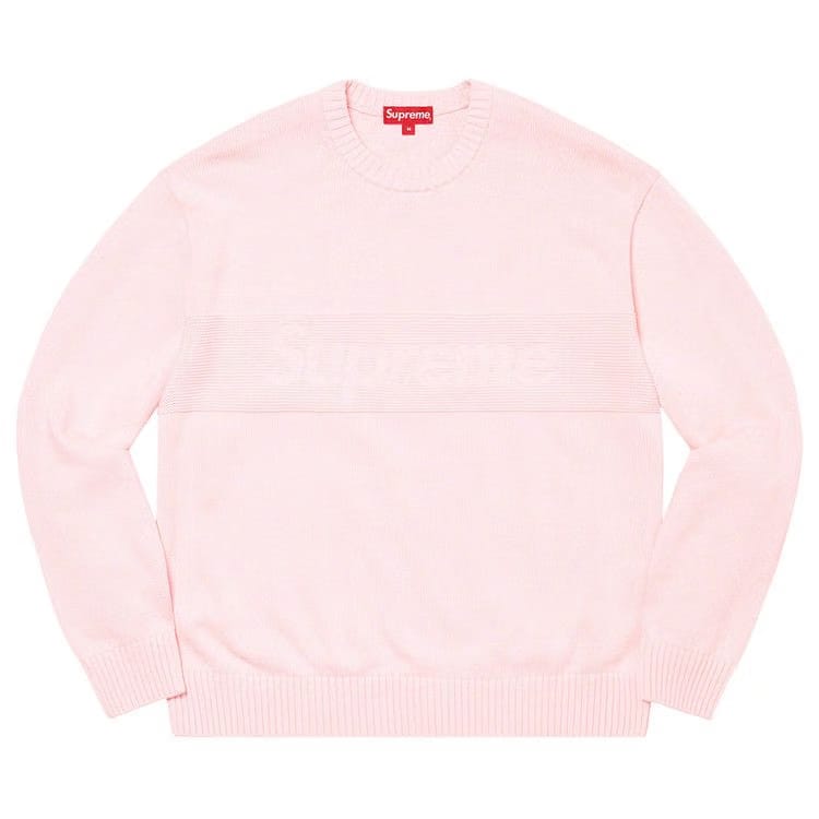 Supreme Tonal Paneled Sweater Pink