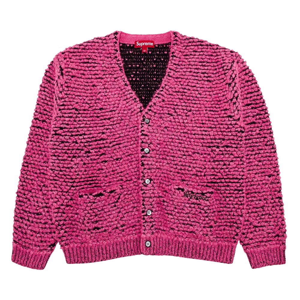 Supreme Textured Knotted Cardigan Pink