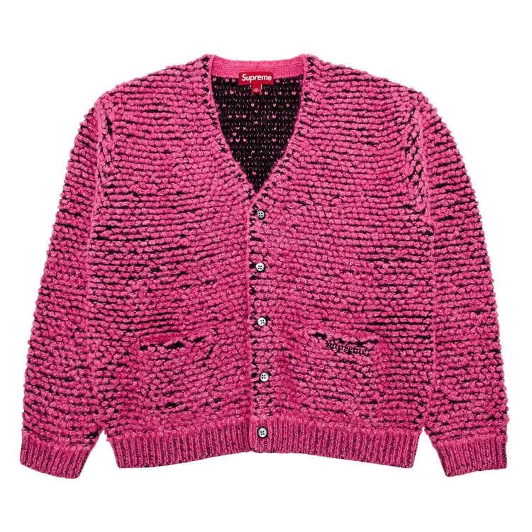 Supreme Textured Knotted Cardigan Pink