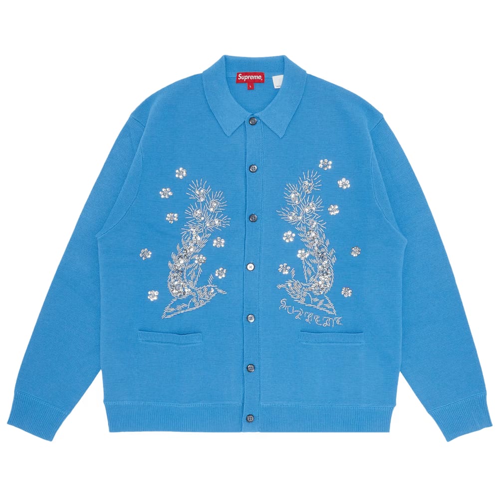 Supreme Beaded Appliqué Cardigan Bright Blue