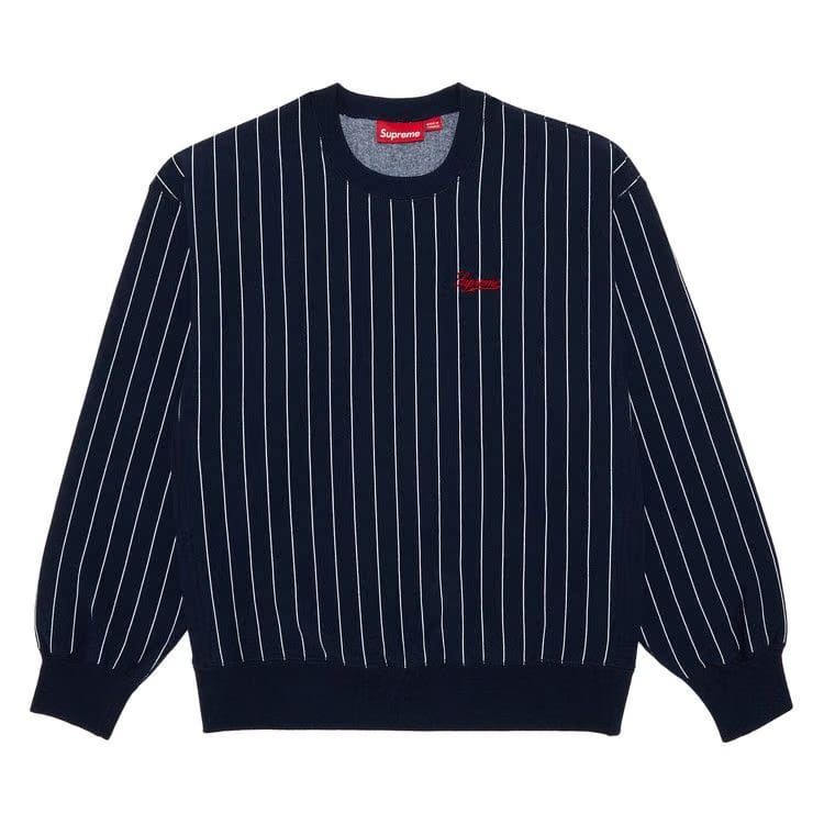 Supreme Pinstripe Crewneck Navy