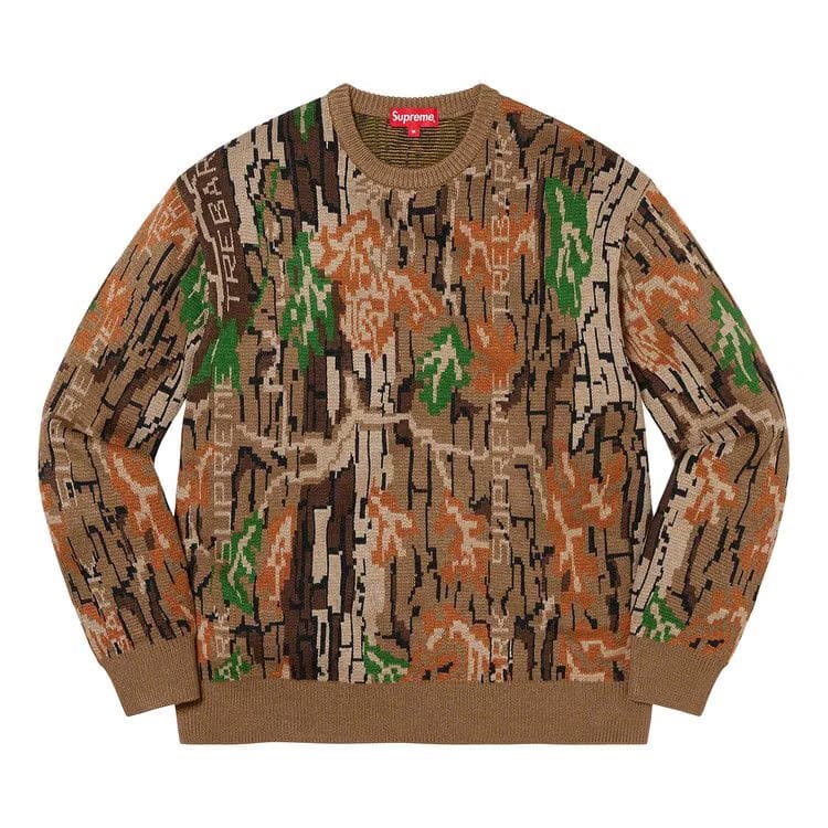 Supreme Trebark Camo Sweater Brown