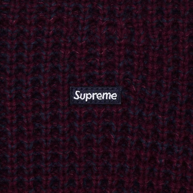 Supreme Waffle Small Box Sweater Burgundy M�lange
