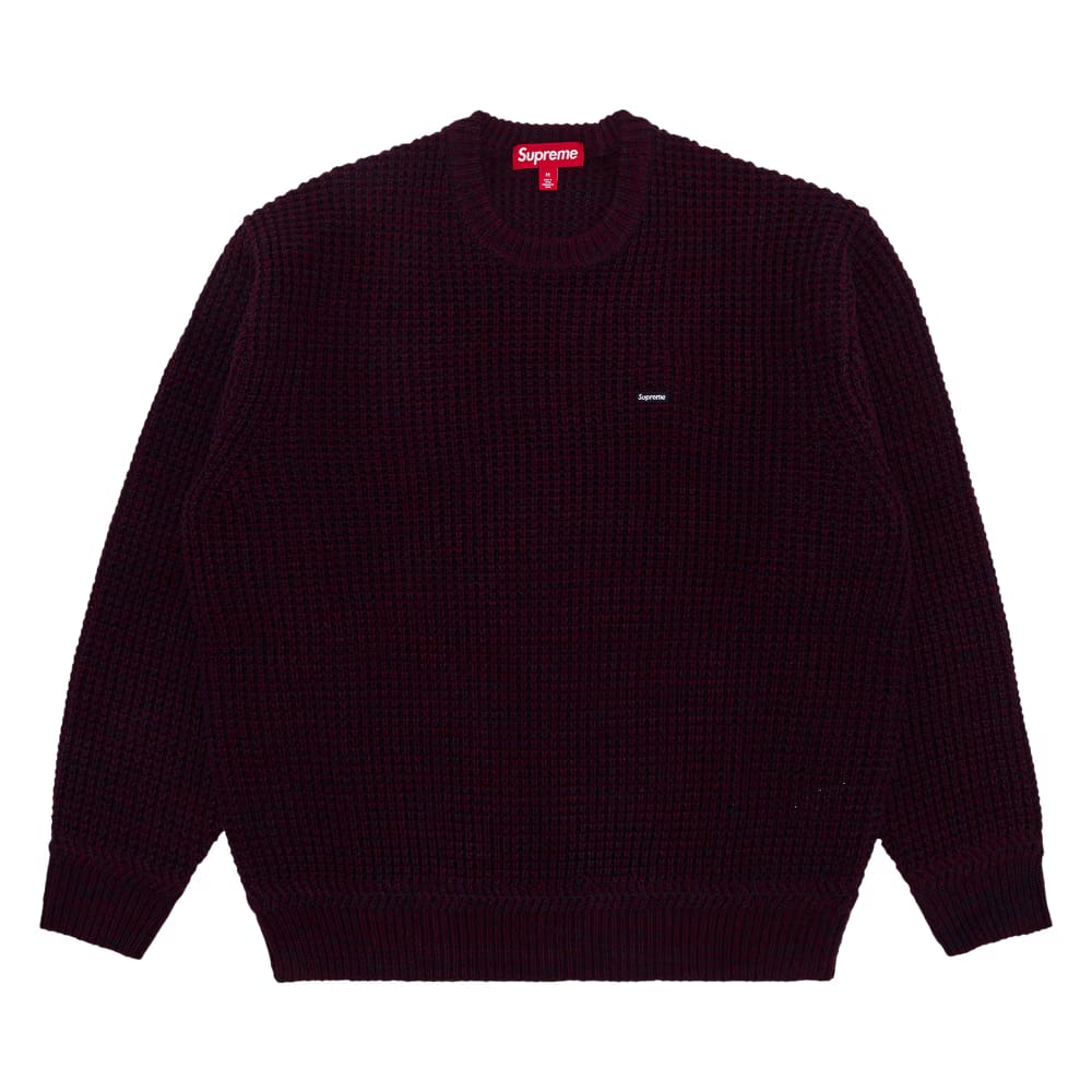 Supreme Waffle Small Box Sweater Burgundy M�lange