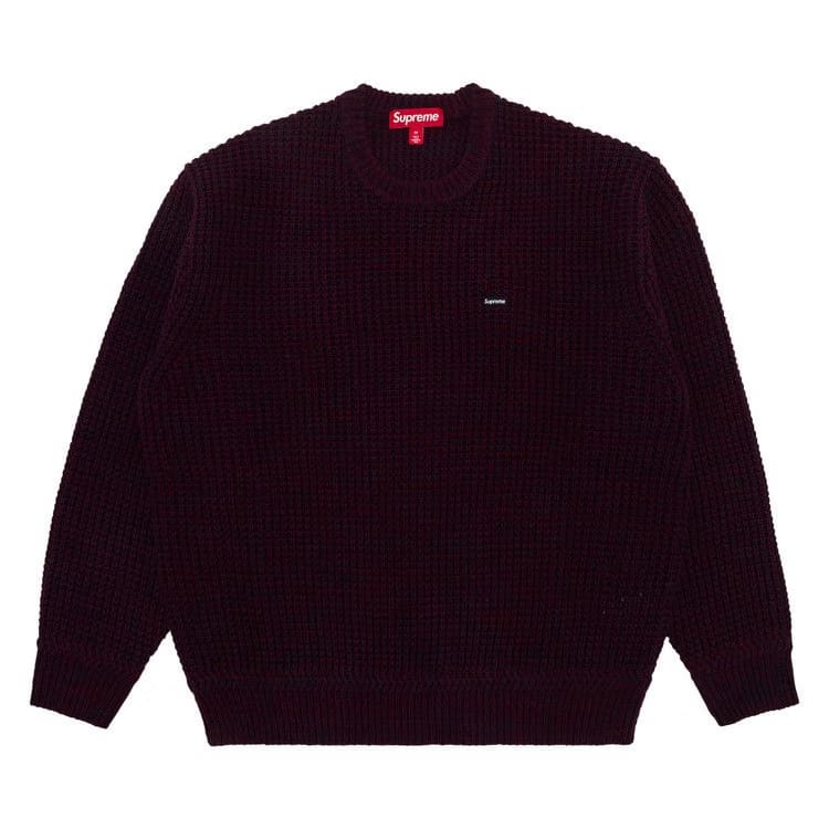 Supreme Waffle Small Box Sweater Burgundy M�lange
