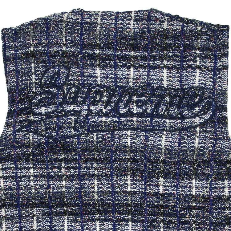 Supreme Speckled Zip Up Sweater Vest Blue