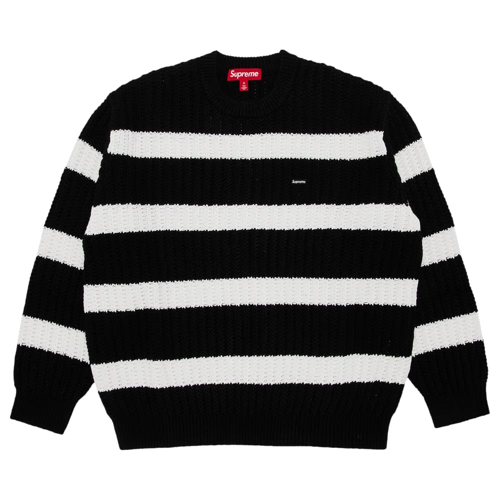 Supreme Loose Gauge Stripe Small Box Sweater Black