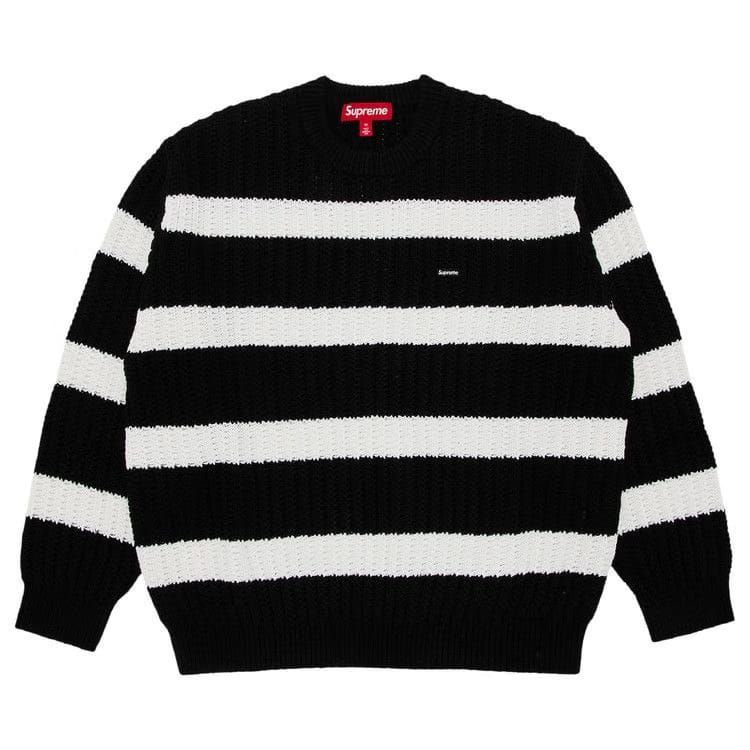 Supreme Loose Gauge Stripe Small Box Sweater Black