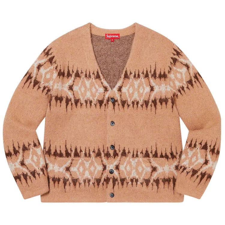 Supreme Abstract Stripe Cardigan Light Brown