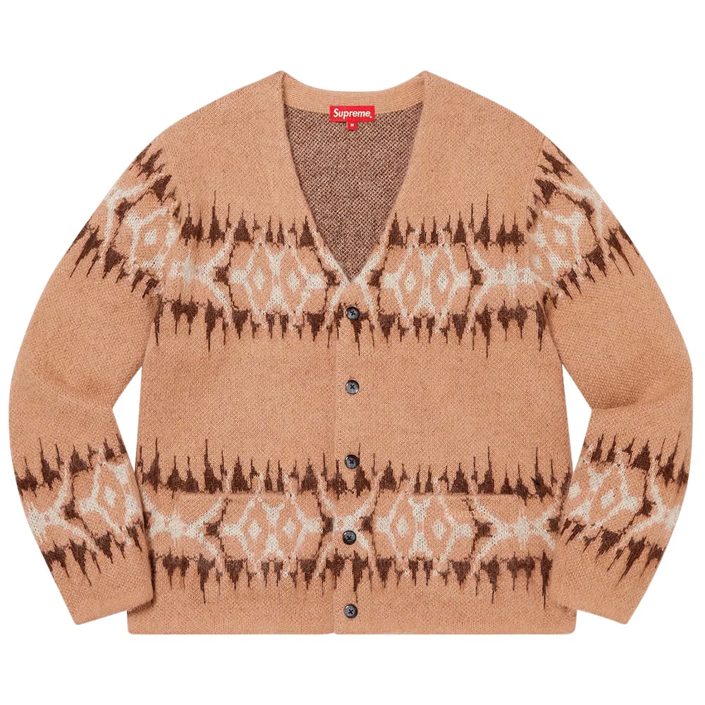 Supreme Abstract Stripe Cardigan Light Brown