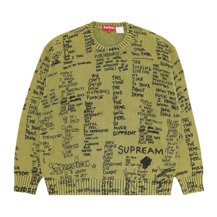 Supreme Gonz Poems Sweater Olive