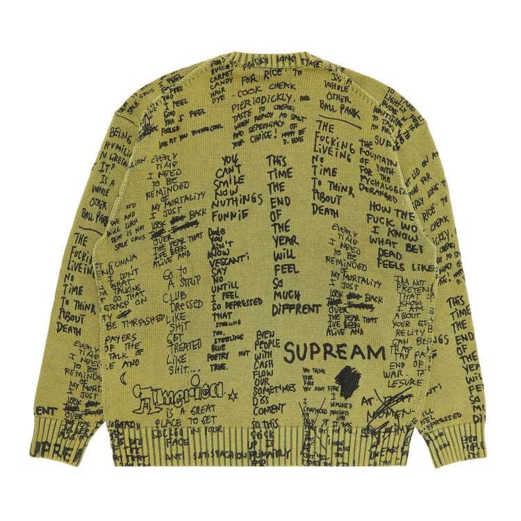 Supreme Gonz Poems Sweater Olive