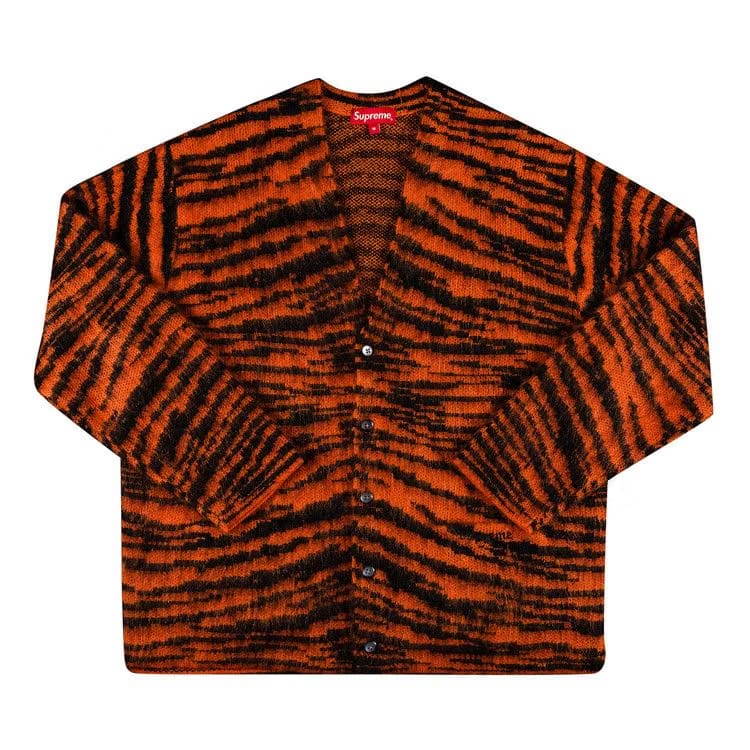 Supreme Brushed Mohair Cardigan Tiger Stripe