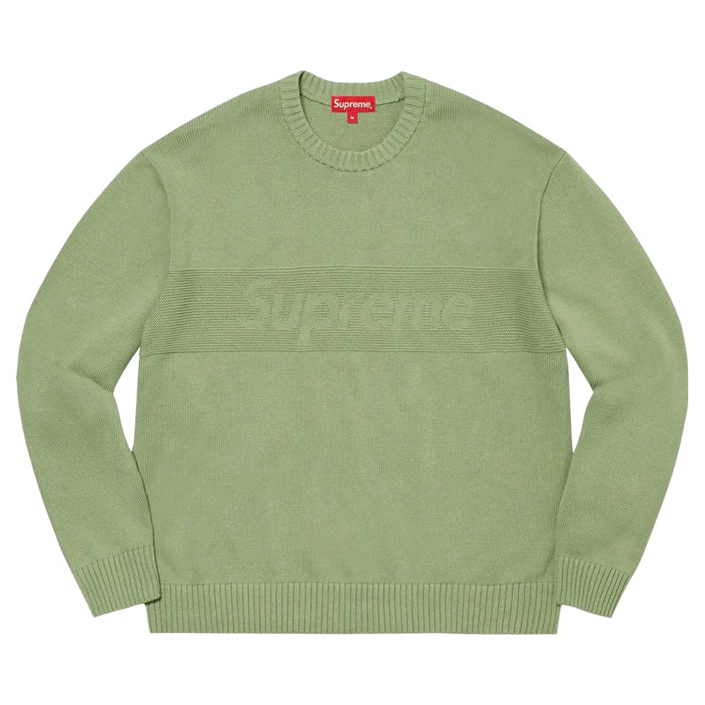 Supreme Tonal Paneled Sweater Dusty Green