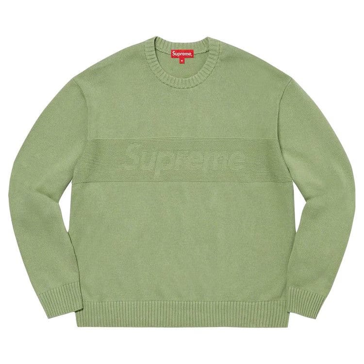 Supreme Tonal Paneled Sweater Dusty Green