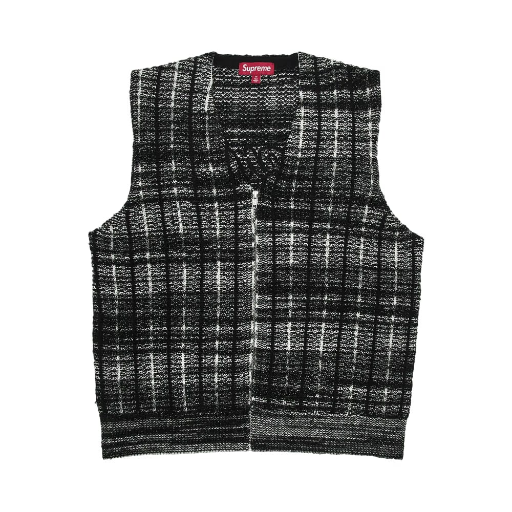 Supreme Speckled Zip Up Sweater Vest Black