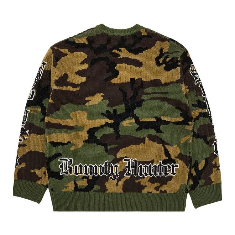 Supreme x Bounty Hunter Sweater Woodland Camo