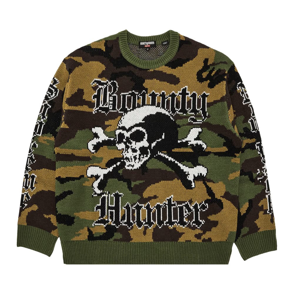 Supreme x Bounty Hunter Sweater Woodland Camo