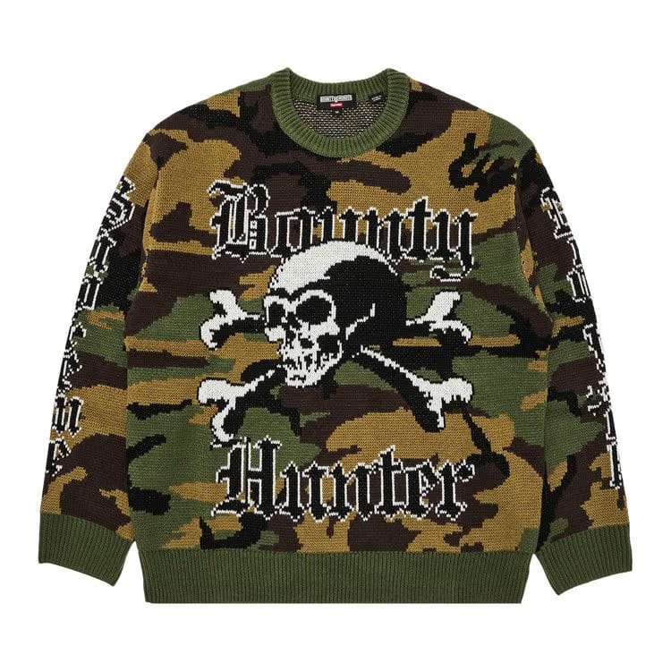 Supreme x Bounty Hunter Sweater Woodland Camo