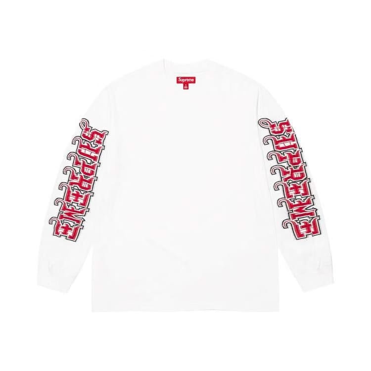 Supreme Intarsia Sleeve Long-Sleeve Top White