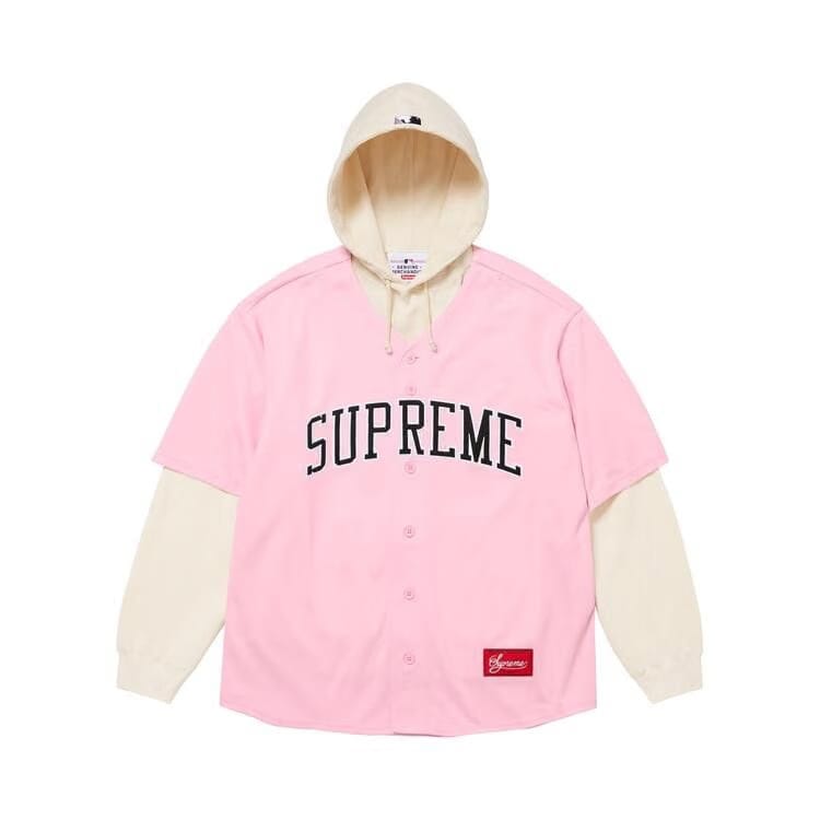Supreme x Chicago White Sox Hooded Jersey Light Pink