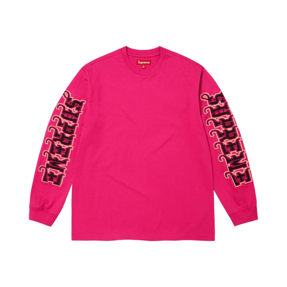 Supreme Intarsia Sleeve Long-Sleeve Top Fuchsia