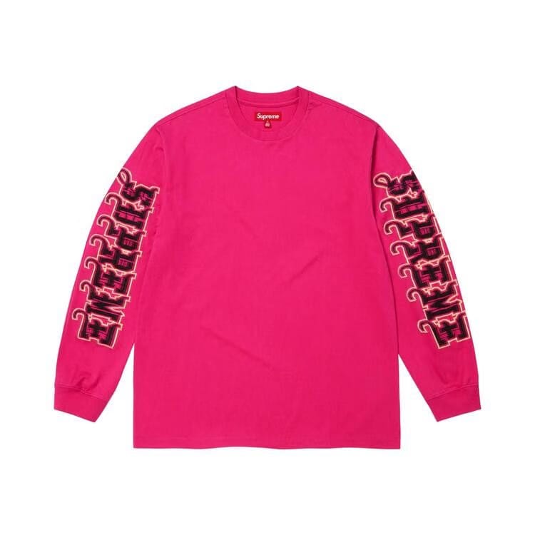 Supreme Intarsia Sleeve Long-Sleeve Top Fuchsia