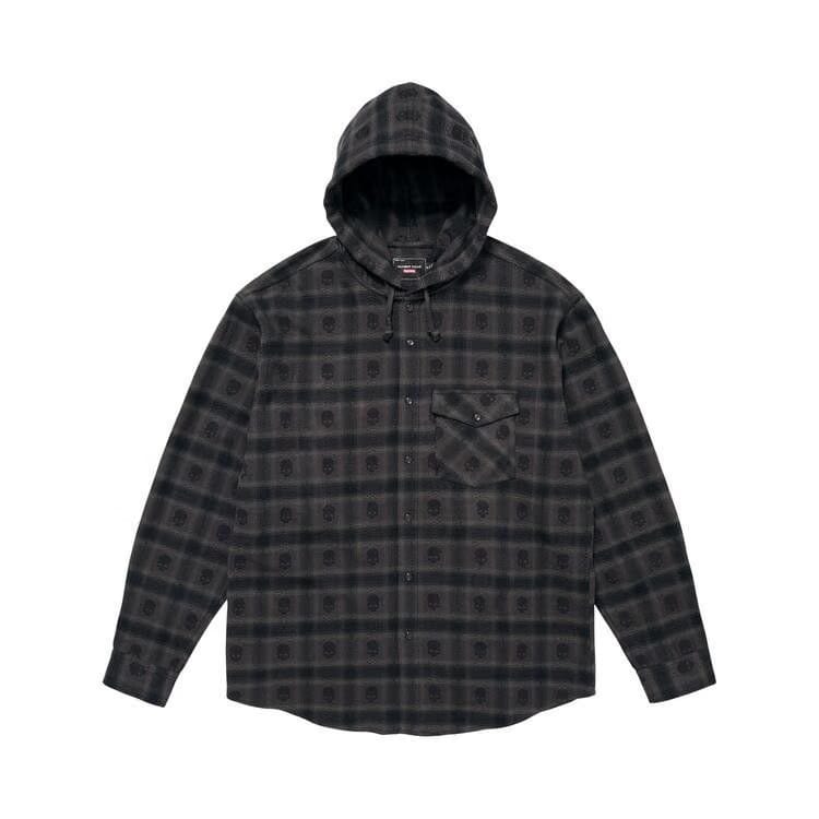Supreme x Number (N)Ine Hooded Flannel Shirt Black