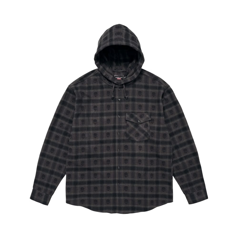 Supreme x Number (N)Ine Hooded Flannel Shirt Black