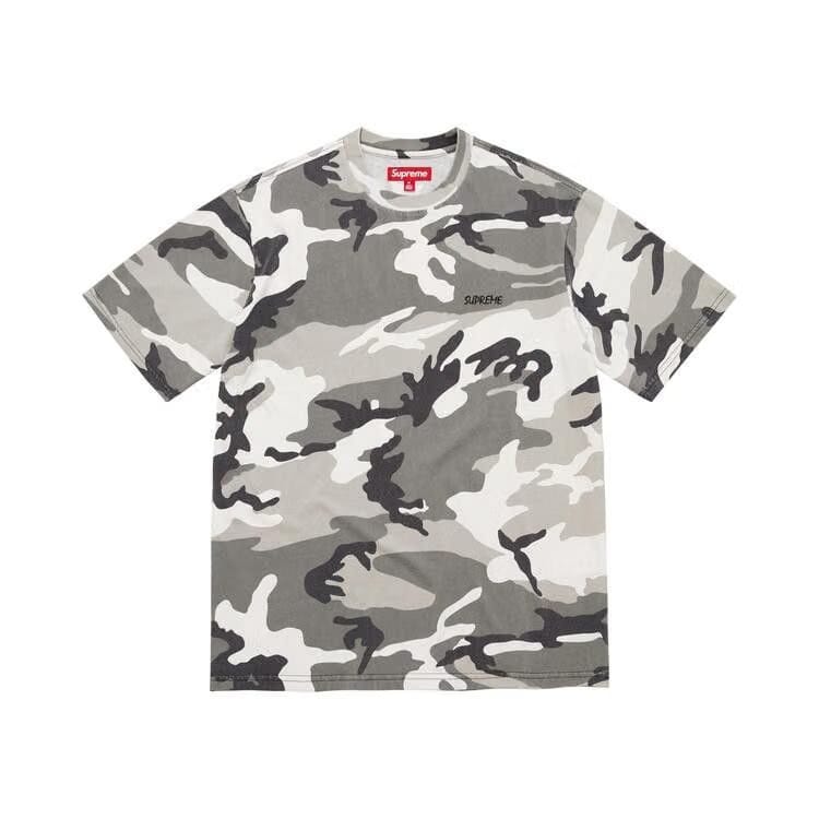 Supreme Washed Shorts-Sleeve Top Snow Camo