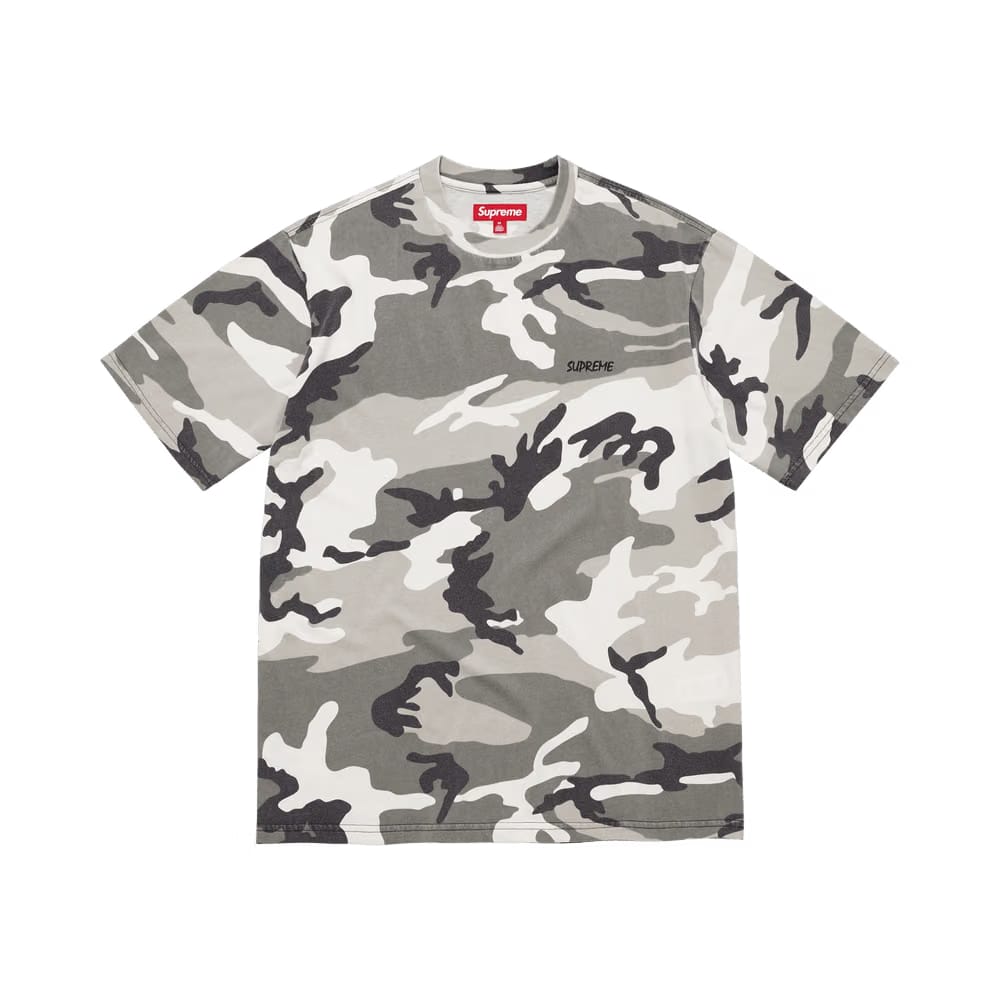 Supreme Washed Shorts-Sleeve Top Snow Camo