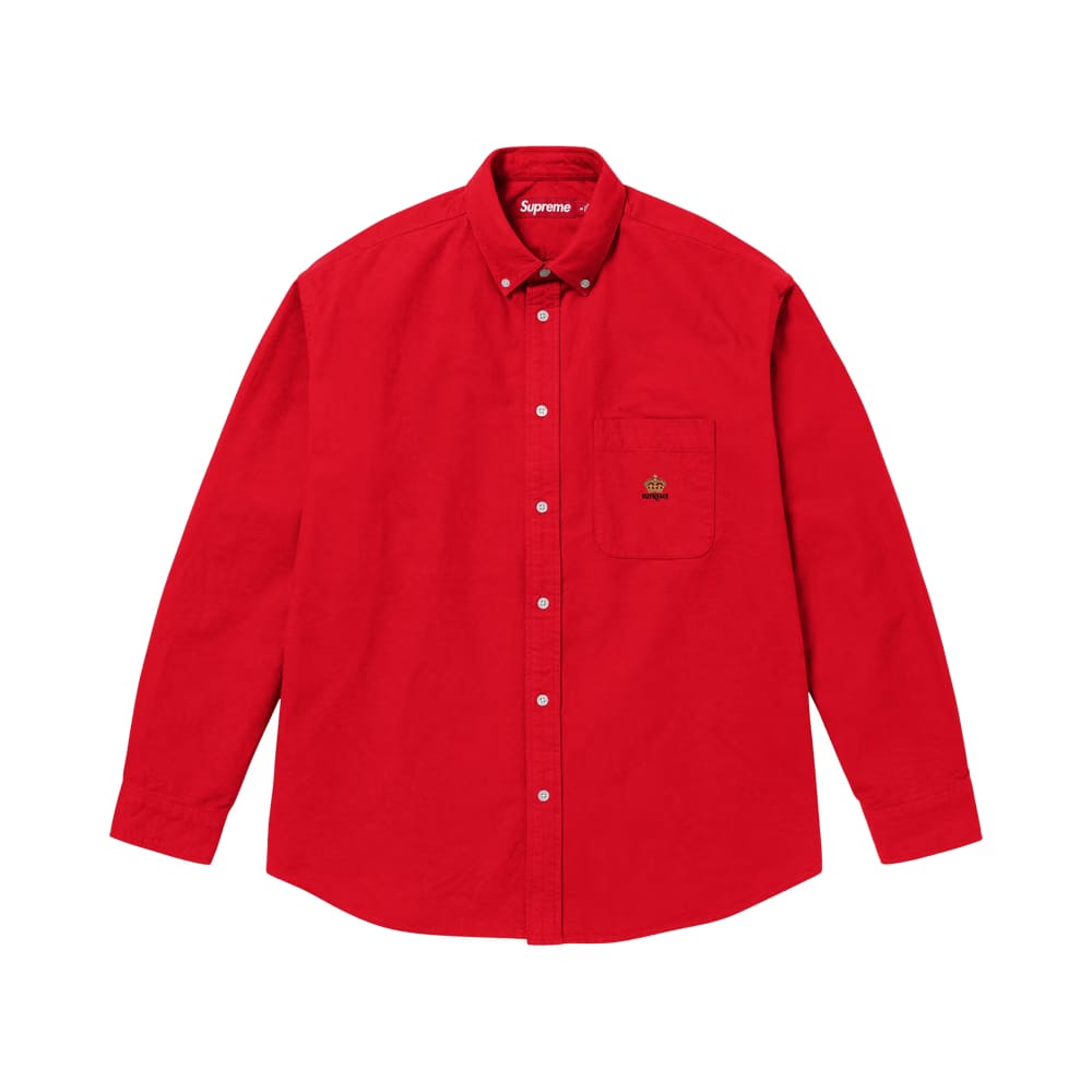 Supreme Loose Fit Flannel Oxford Shirt Red