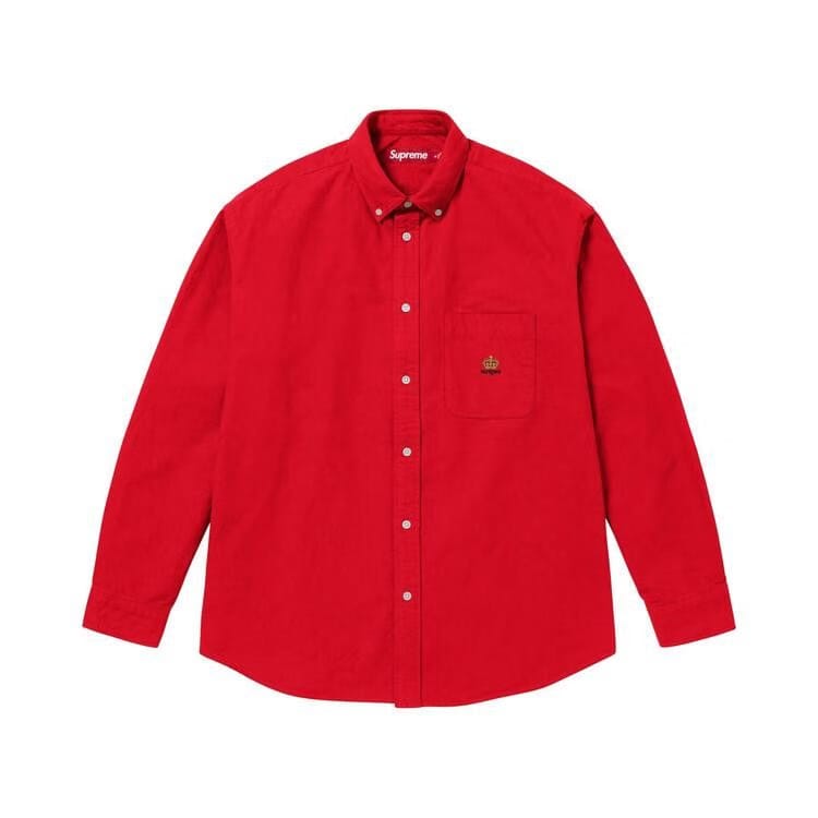 Supreme Loose Fit Flannel Oxford Shirt Red