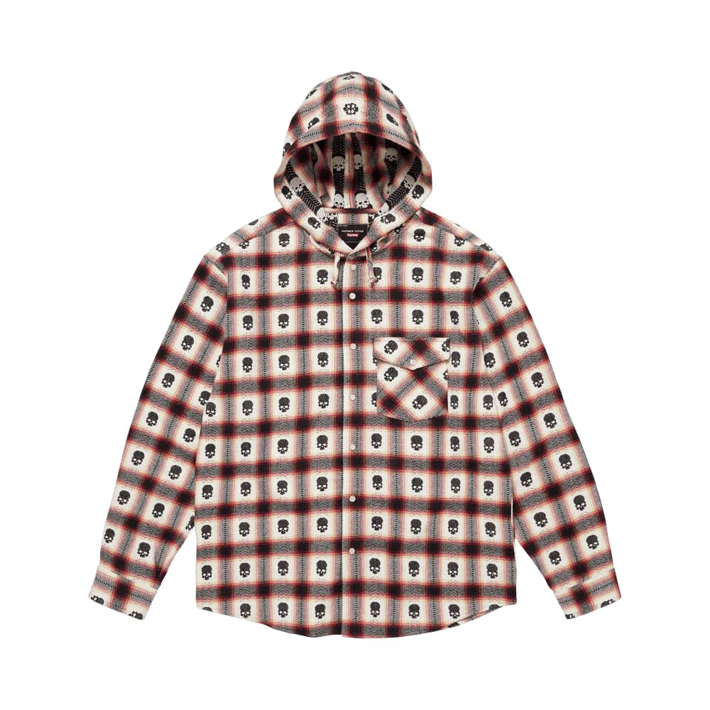 Supreme x Number (N)Ine Hooded Flannel Shirt White