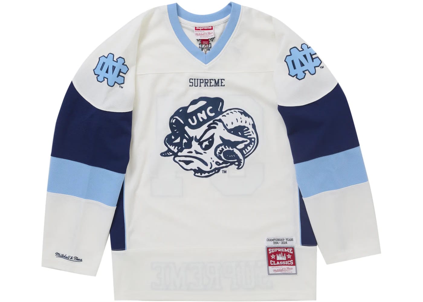 Supreme x Mitchell & Ness NCAA Hockey Jersey White