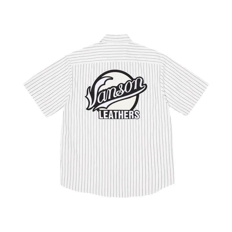 Supreme x Vanson Leathers Shorts-Sleeve Work Shirt Stripe