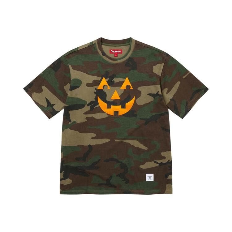 Supreme Pumpkin Shorts-Sleeve Top Woodland Camo
