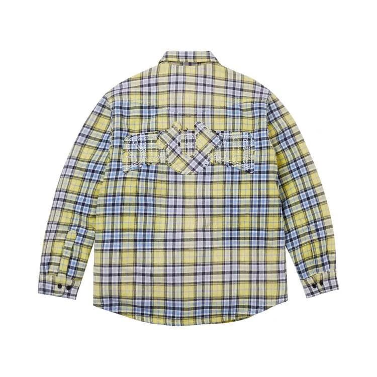 Supreme x True Religion Quilted Lined Plaid Flannel Shirt Yellow