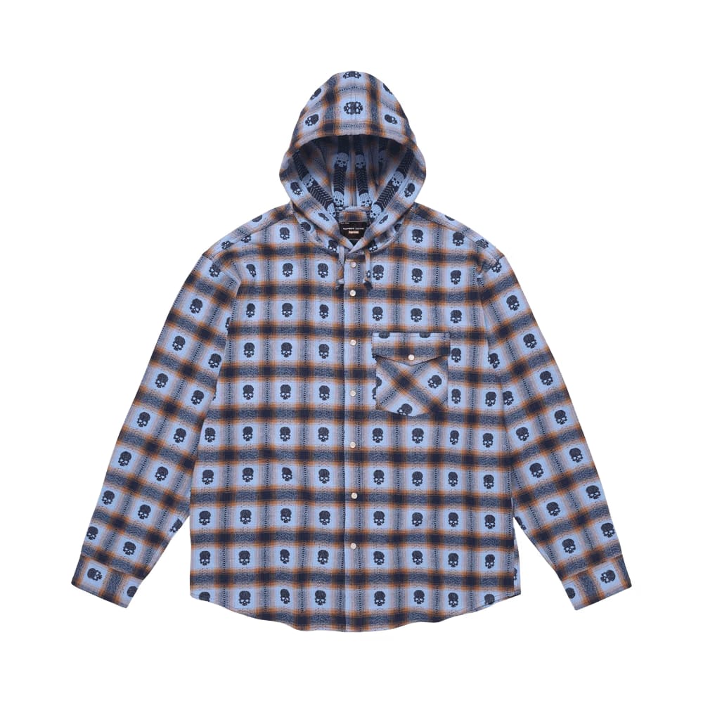 Supreme x Number (N)Ine Hooded Flannel Shirt Blue