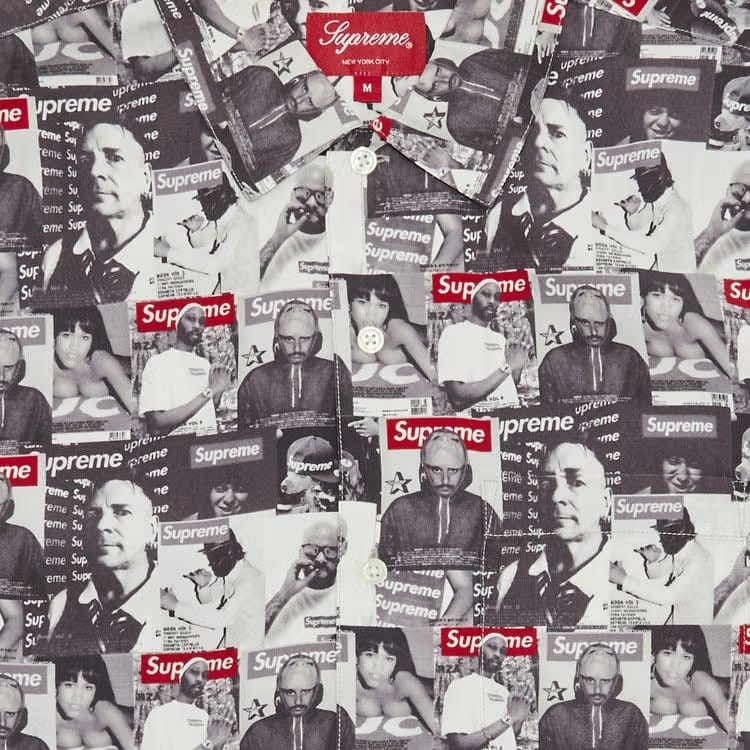 Supreme Magazine Shorts-Sleeve Shirt Grey