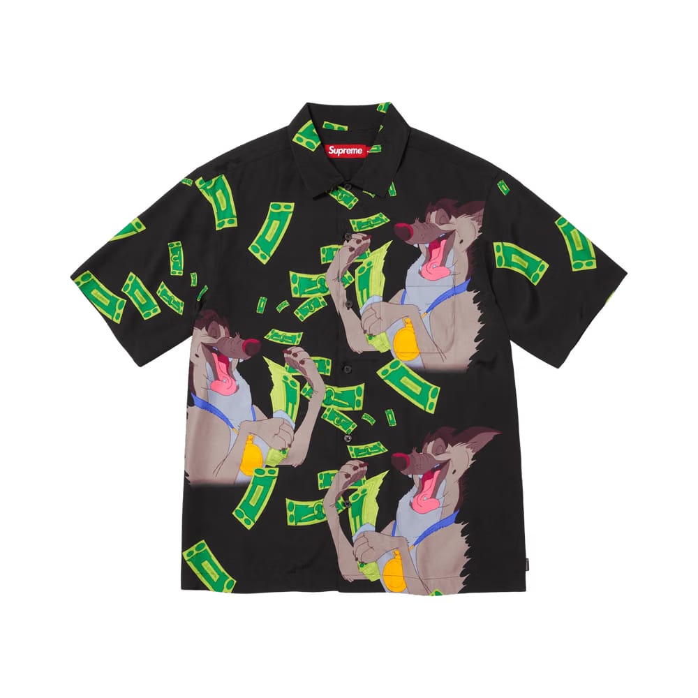 Supreme All Dogs Go To Heaven Shorts-Sleeve Shirt Black