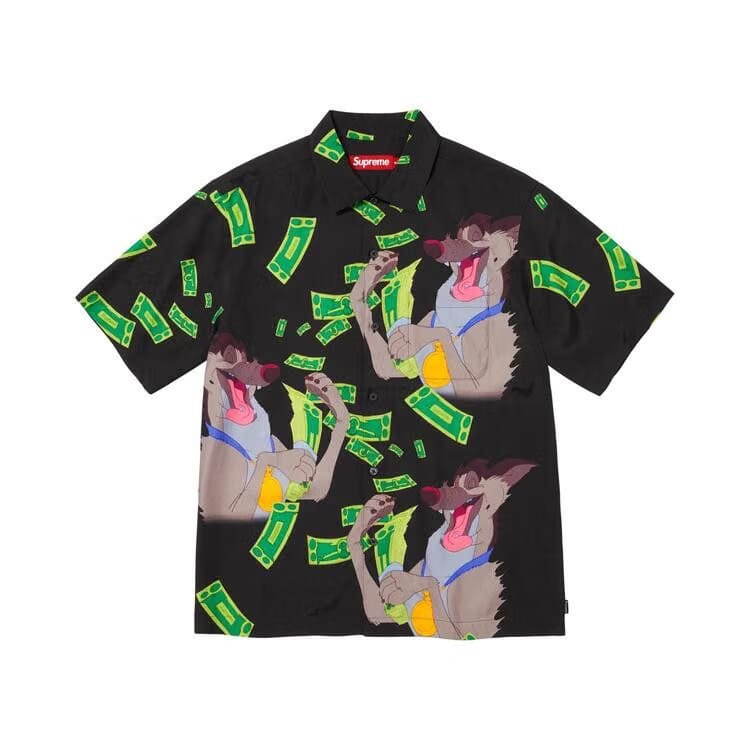 Supreme All Dogs Go To Heaven Shorts-Sleeve Shirt Black