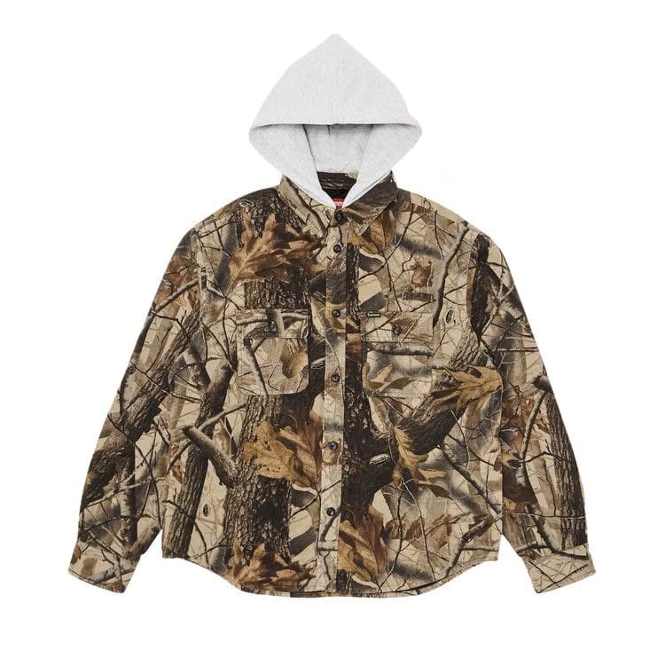 Supreme Quilted Lined Hooded Flannel Shirt Realtree Hardwoods Camo