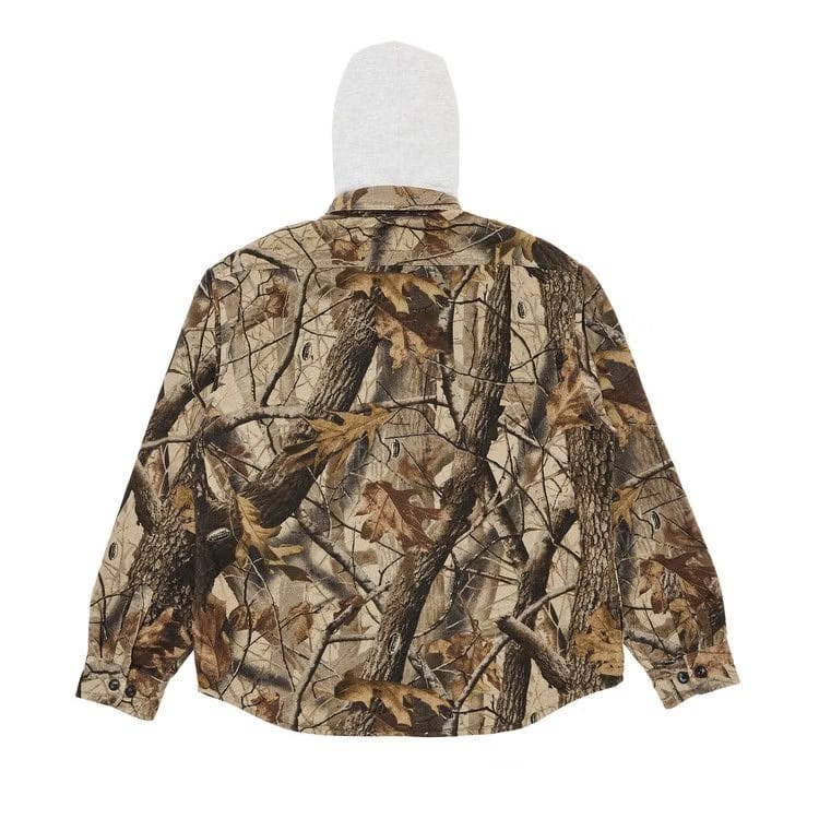 Supreme Quilted Lined Hooded Flannel Shirt Realtree Hardwoods Camo