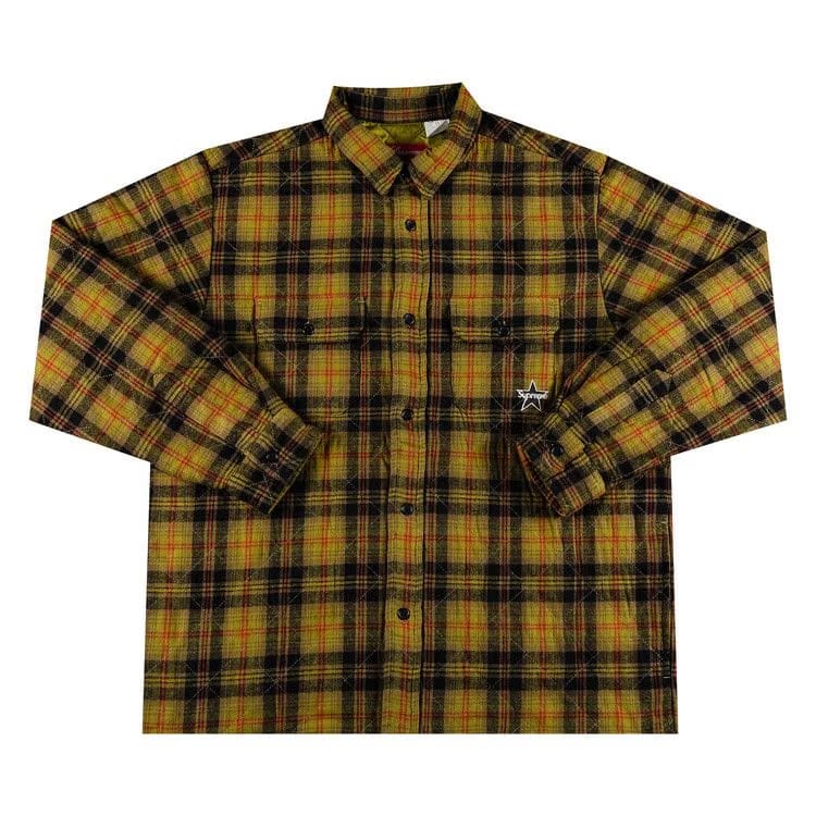 Supreme Quilted Plaid Flannel Shirt Olive
