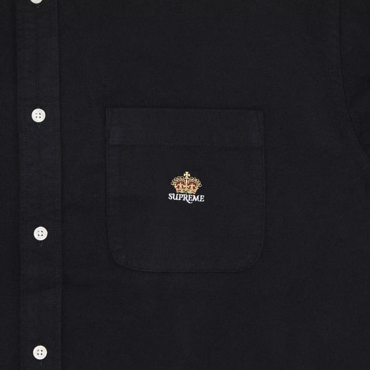 Supreme Loose Fit Flannel Oxford Shirt Black