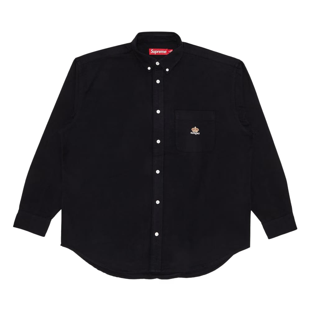 Supreme Loose Fit Flannel Oxford Shirt Black