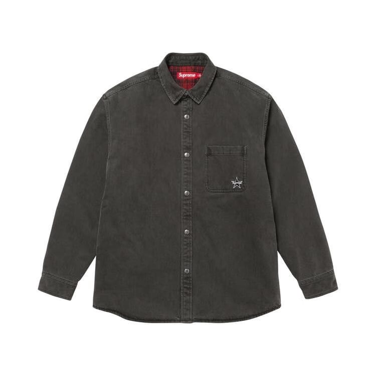 Supreme Quilted Lined Denim Snap Shirt Black